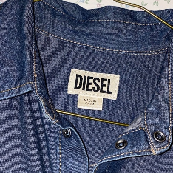 Vintage Diesel Dark Wash  / Button Down Collar Neckline Western Americana Dress - Picture 7 of 13